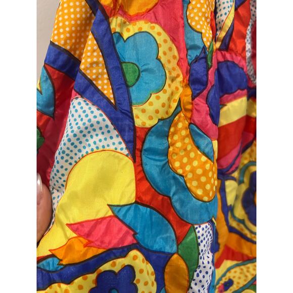 Stunning Vintage 1970s Halter Neck Maxi Dress Bold Psychedelic Print Sm/Med JL - Picture 6 of 10
